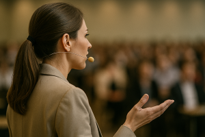 Como utilizar un microfono para un discurso